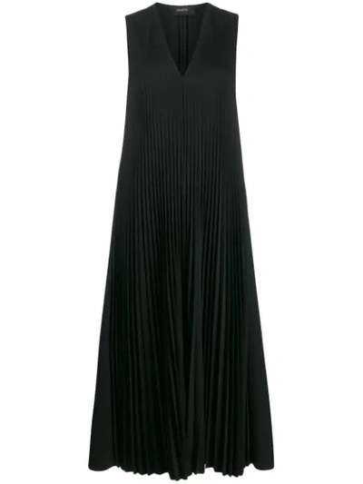 Joseph Enid Pleats Wool-blend Midi Dress In Black