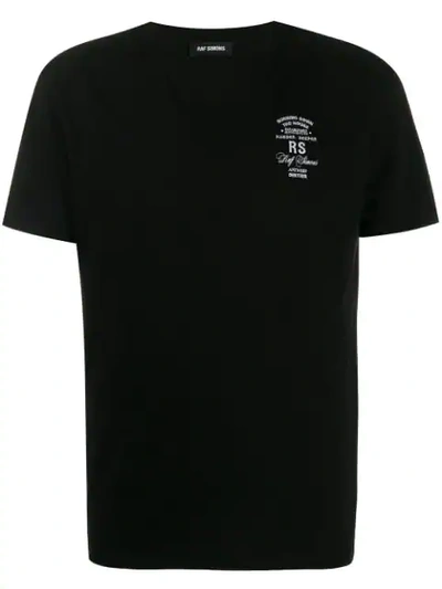Raf Simons Rs-embroidered Cotton T-shirt In Black