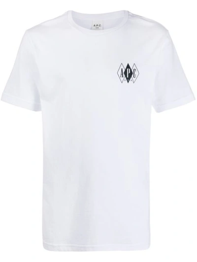 A.p.c. Logo-print Cotton-jersey T-shirt In White