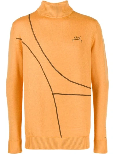 A-cold-wall* Turtleneck Logo-embroidered Wool Jumper In Yellow