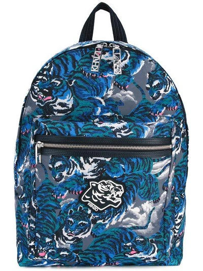 Kenzo Printed Tigers Nylon Backpack In Multi