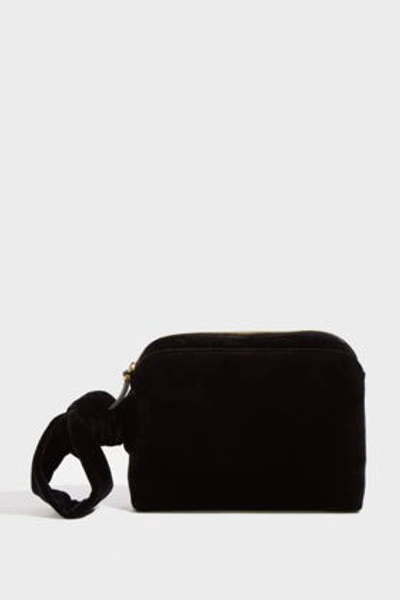 The Row Zip-top Wristlet Clutch In Black