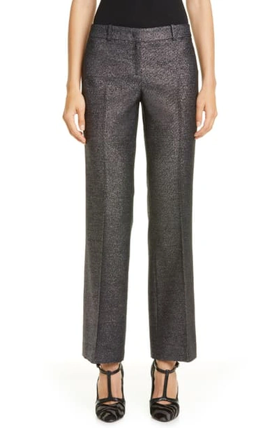 Michael Kors Cropped Flare-leg Trousers In Silver/ Black