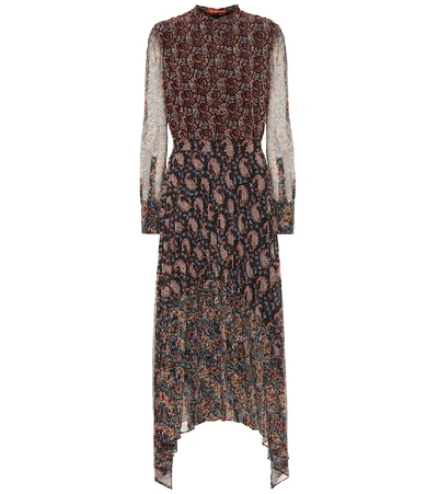 Altuzarra Asymmetrical Paisley Print Long Sleeve Midi Dress In Multicoloured