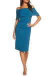 Vince Camuto Popover Dress In Teal