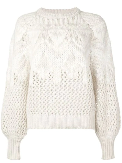 Brunello Cucinelli Brunello Cucinello Fair Isle Cashmere & Silk Sweater In White