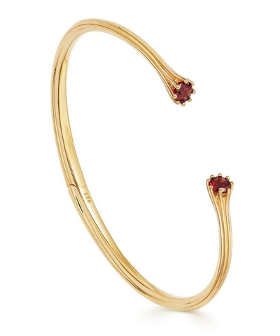 Astley Clarke Gold Plated Vermeil Silver Linia Rhodolite Open Bangle