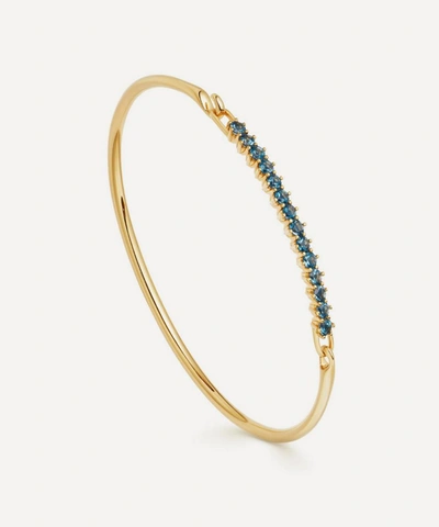 Astley Clarke Gold Plated Vermeil Silver Linia London Blue Topaz Bangle