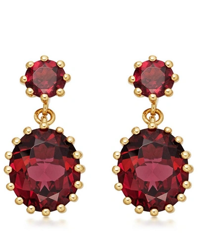 Astley Clarke Gold Plated Vermeil Silver Linia Rhodolite Drop Earrings
