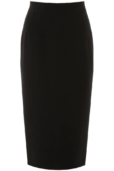 Dolce & Gabbana Technical Jersey Calf-length Skirt In Black