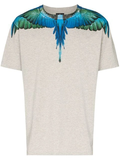 Marcelo Burlon County Of Milan Wings Print T-shirt In Grey