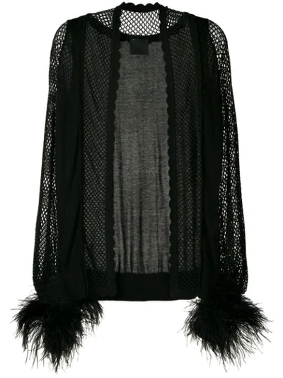 Andrea Bogosian Feathers Knit Cardigan In Black