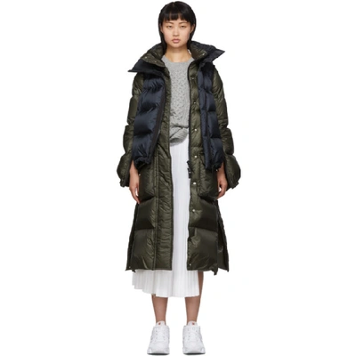 Sacai Gilet Layered Padded Coat In 212 Navy Kh