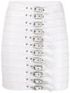 Manokhi Buckle-detail Leather Skirt In White