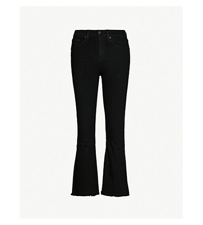 Rag & Bone Crop Flare Mid-rise Jeans In Black