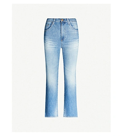 Ag Rhett Cropped High-rise Straight Jeans In 12yrs Eternal Blue