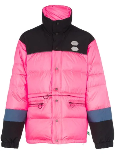 Off-white Detachable Padded Down Jacket In Fuchsia,black,blue