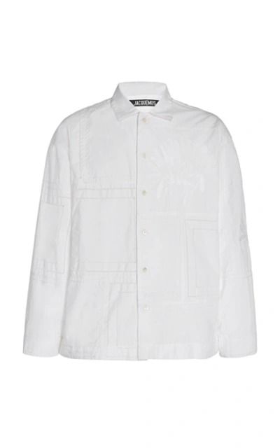 Jacquemus La Chemise Mouchoirs Patchwork Cotton Shirt In White