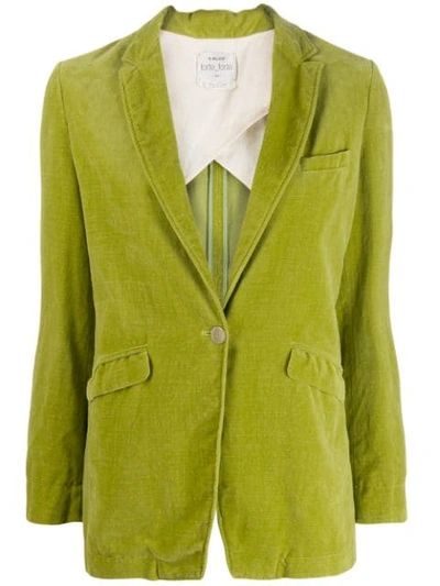 Forte Forte Foglia Velvet Blazers In Green