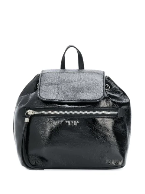 Tosca Blu Textured Backpack In Black | ModeSens