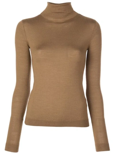 Vince Turtle Neck Sweater In Brown