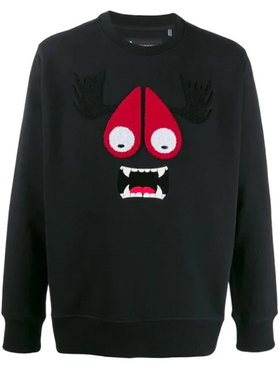 Moose Knuckles Cartoon Print Sweatshirt In Black