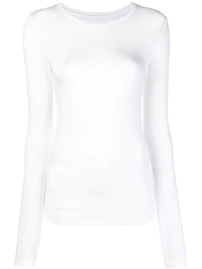 Majestic Long Sleeved Vest Top In White