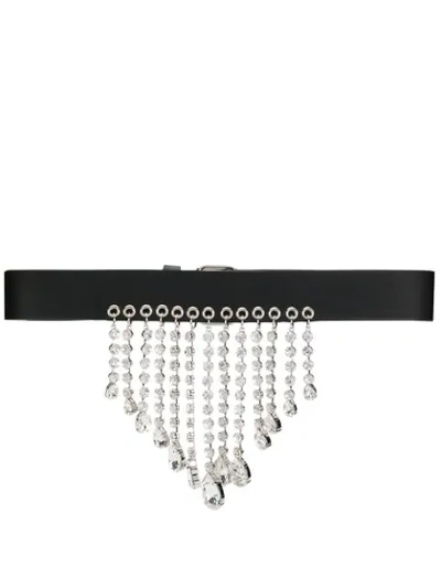 Alessandra Rich Embellished Buckle Belt In Black