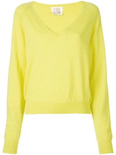 A Shirt Thing Pullover Mit V-ausschnitt In Yellow