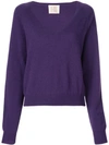 A Shirt Thing V Neck Jumper In Purple