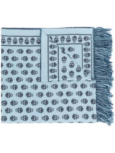 Alexander Mcqueen Skull Scarf In Blue