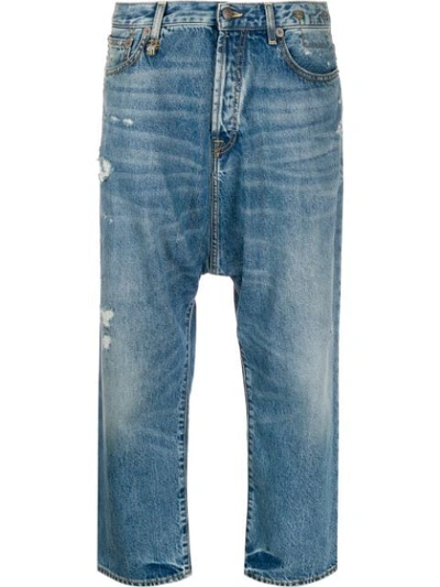 R13 Cropped Drop-crotch Jeans In Blue