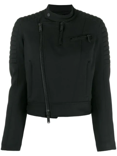 Dsquared2 Cropped Quilted Biker Jacket In Black