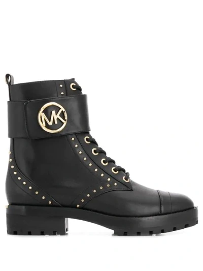 Michael Michael Kors Studded Ankle Boots In Black