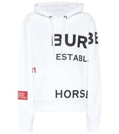 Burberry Horseferry-print Cotton Oversized Hoodie In White