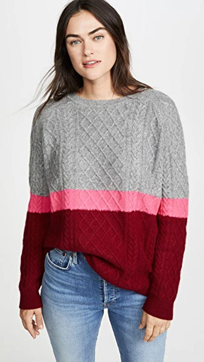 Jumper 1234 3 Color Aran Cashmere Sweater In Stripe