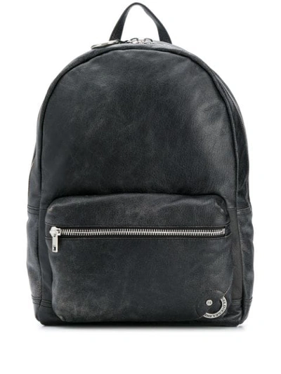 Diesel Vintage Leather Backpack In H1532 Black