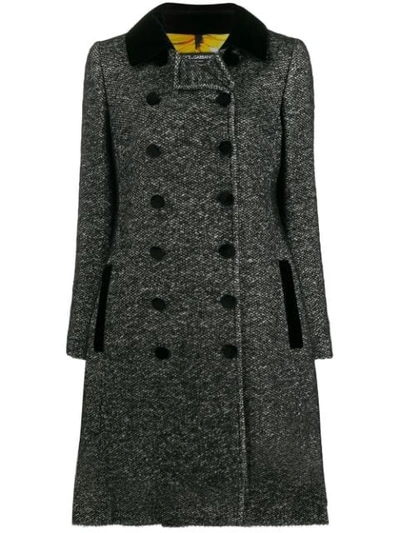 Dolce & Gabbana Double Breasted Coat In Black