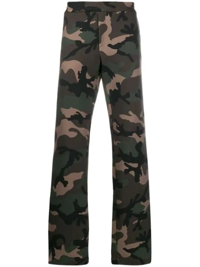 Valentino Vlogo Camouflage Track Trousers In Green