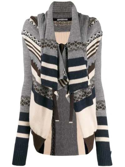 High By Claire Campbell Patterned Cardigan In Grey