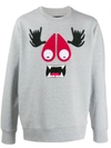 Moose Knuckles Cartoon Print Sweatshirt In Grey