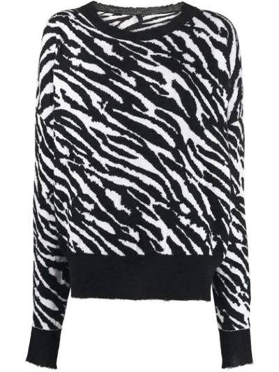 Ben Taverniti Unravel Project Zebra Print Jumper In Black