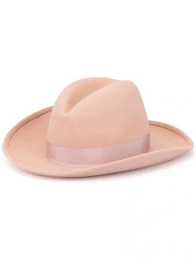 Federica Moretti Classic Trilby Hat In Pink