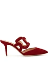 Rupert Sanderson Mannequin Linked-chain Mules In Red