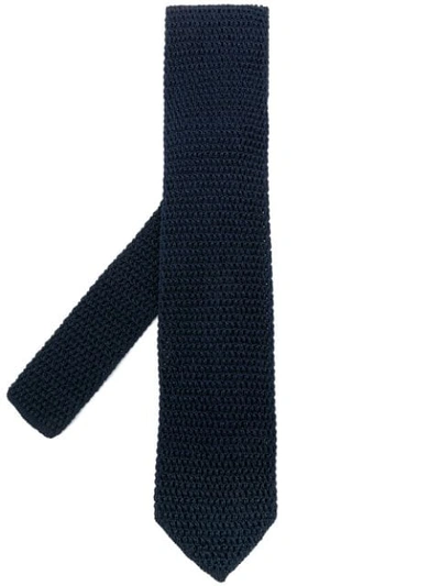 Tom Ford Woven Tie In Blue