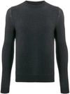 Zanone Textured Long Sleeve Jumper In Z2557 Antracite