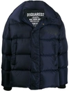 Dsquared2 Feather Down Jacket In Blue