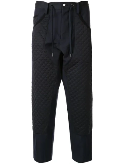Fumito Ganryu Cropped Straight-leg Trousers In Blue