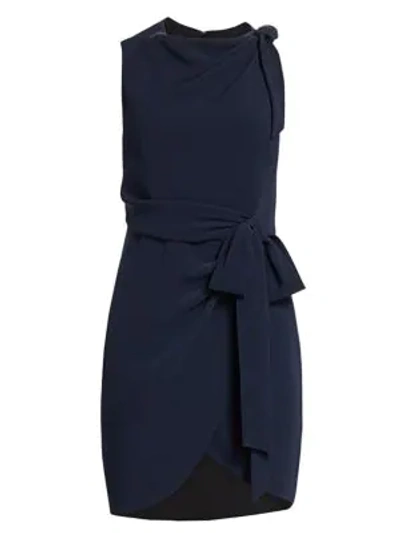 Cinq À Sept Mini Nanon Crepe Dress In Dark Navy