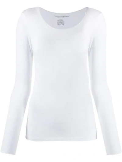 Majestic Fitted Jersey Top In White